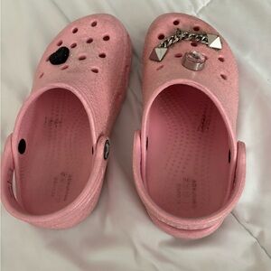 Kids Pink Clogs with Charms